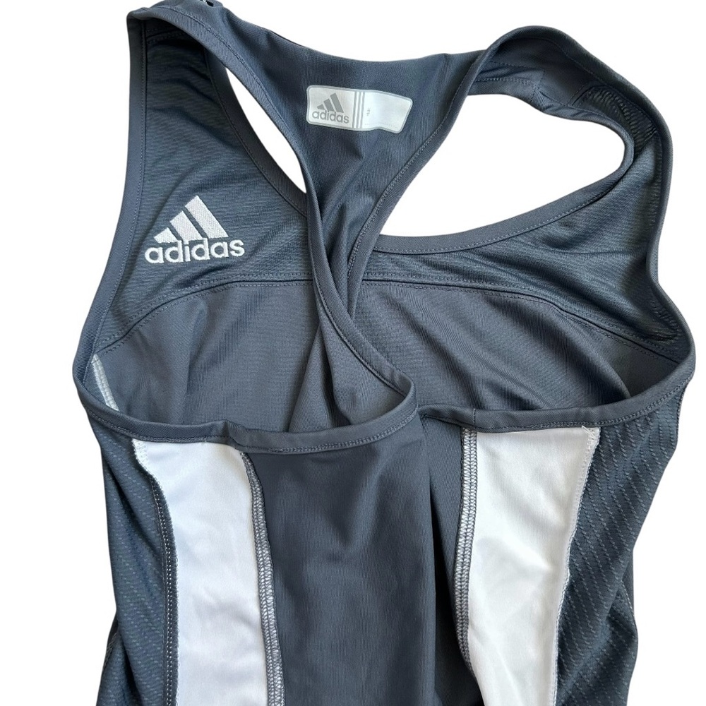 ADIDAS‎ Women’s Climacool Racerback Tank Top Onyx Gray/White Compression L - Picture 7 of 13